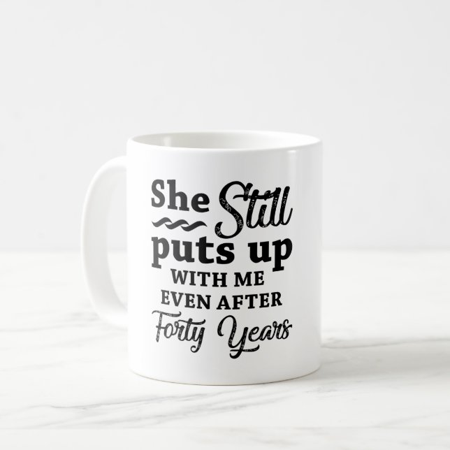 Mug Funny 40ème anniversaire de Mariage (Devant gauche)