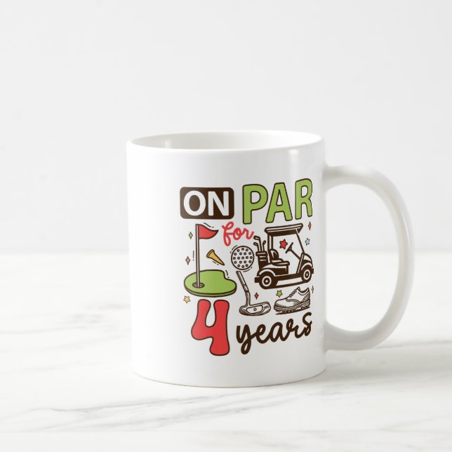 Mug Funny 4e Anniversaire Chemise de Golf 4 Ans Golfeu (Droite)