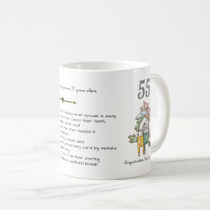 Mug FUNNY 55e anniversaire Mariage Unicornes Customisé