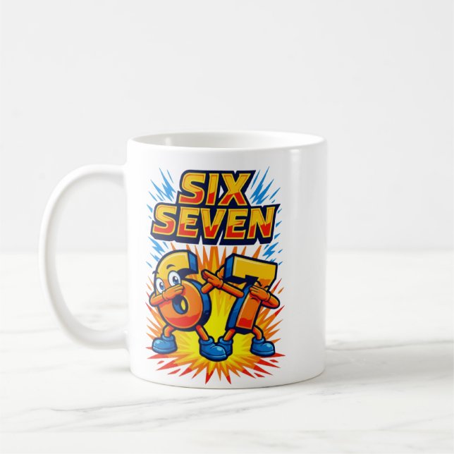 Mug Funny 67 Six Seven Dab Italian Brainrot 6 7 Meme D (Gauche)