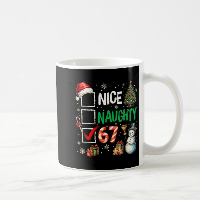Mug Funny 6-7 Meme Nice Naughty 67 Christmas Brain Rot (Droite)