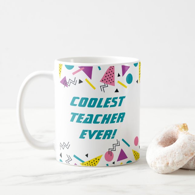 Mug Funny 80s Slang Merci enseignant (Avec donut)