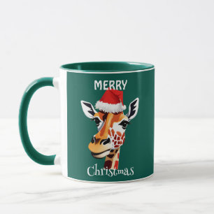 Mug Funny Animaux Safari Giraffe Père Noël Fête de Noë