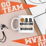 Mug Funny Basketball<br><div class="desc">J'ai OBD,  Obsessive Basketball Trouble. J'adore jouer au basket. Tasse d'humour sportif.</div>