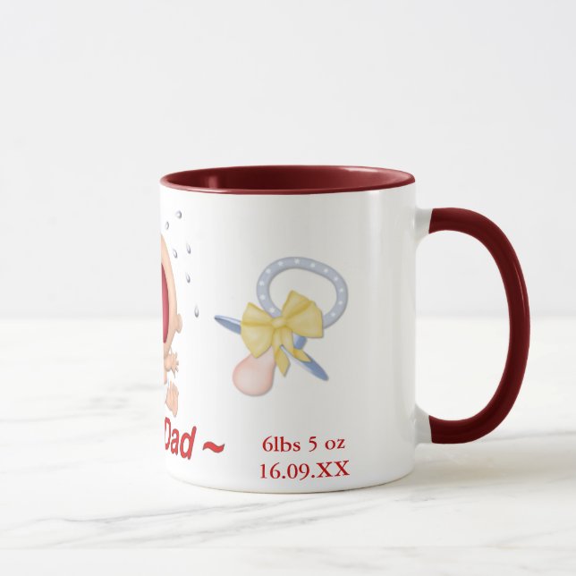 Mug Funny Bawling Baby for New Dad - Personnaliser (Droite)