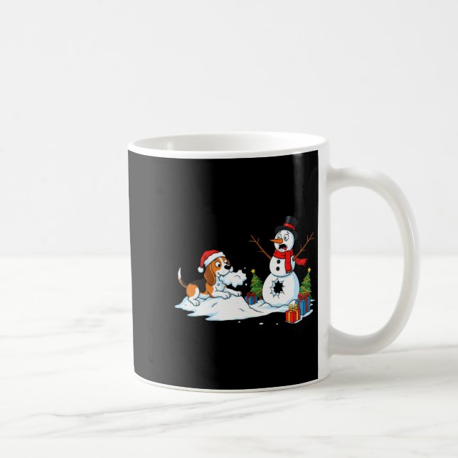 Mug Funny Beagle Snowman Christmas Tree Xmas Womens Me (Droite)