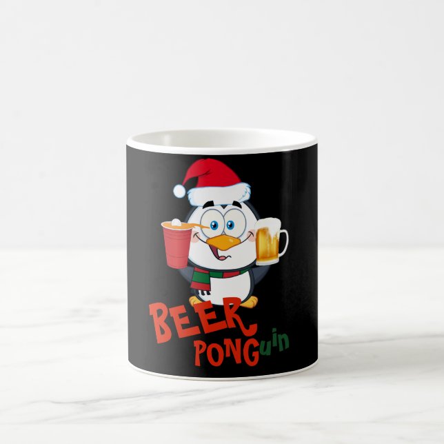 Mug FUNNY BEER PONG Penguin Noël (Centre)