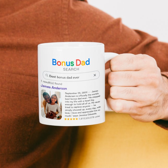 Mug Funny Best Bonus Dad Ever Search Result With Photo (Créateur téléchargé)