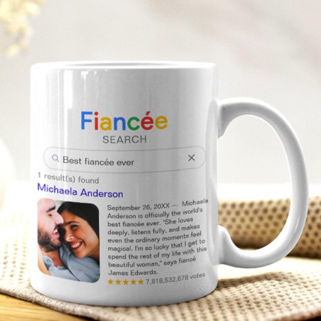 Mug Funny Best Fiancée Ever Search Result With Photo (Créateur téléchargé)