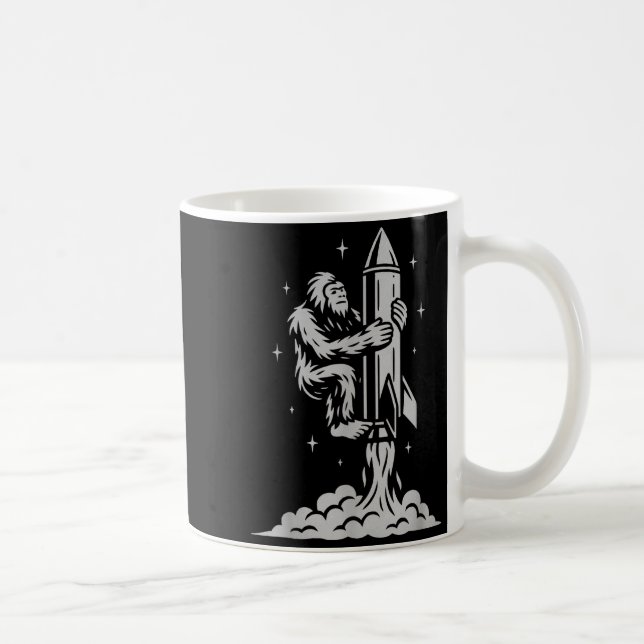 Mug Funny Bigfoot Flying Into Space With Stars And Cos (Droite)