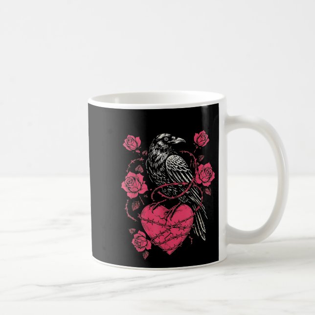Mug Funny Black Bird F-caw-f Anti Valentines Day Singl (Droite)