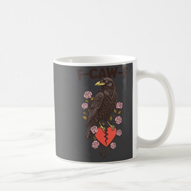 Mug Funny Black Bird F-caw-f Anti Valentines Day Singl (Droite)