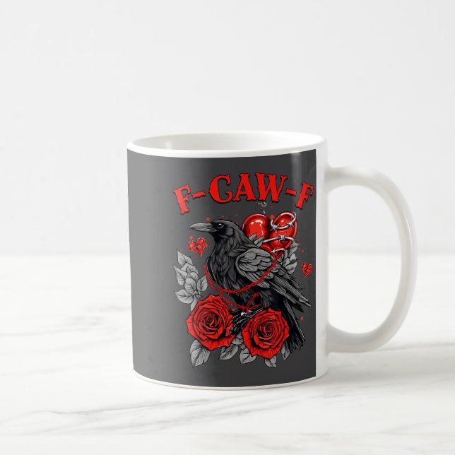 Mug Funny Black Bird F-caw-f Anti Valentines Day Singl (Droite)