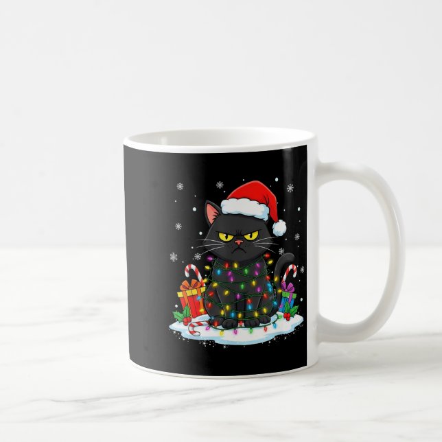 Mug Funny Black Cat Christmas For Men Women Youth Girl (Droite)