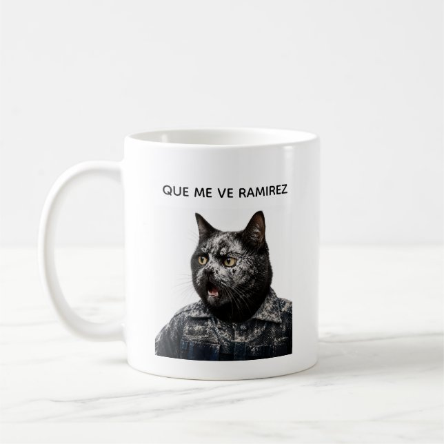 Mug Funny Black Cat – What Happened?! (Gauche)