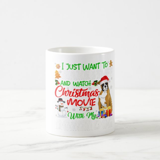 Mug Funny Boxer Santa Hat Xmas Pet Lover idées cadeaux (Centre)