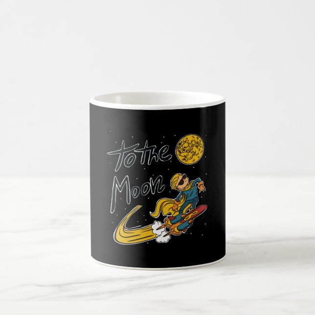 Mug Funny Boy surf dans l'espace à la lune (Centre)