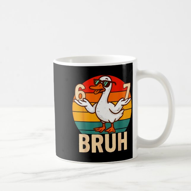Mug Funny Bruh Retro Duck 6 7 Meme Kids Teen Boys  (Droite)