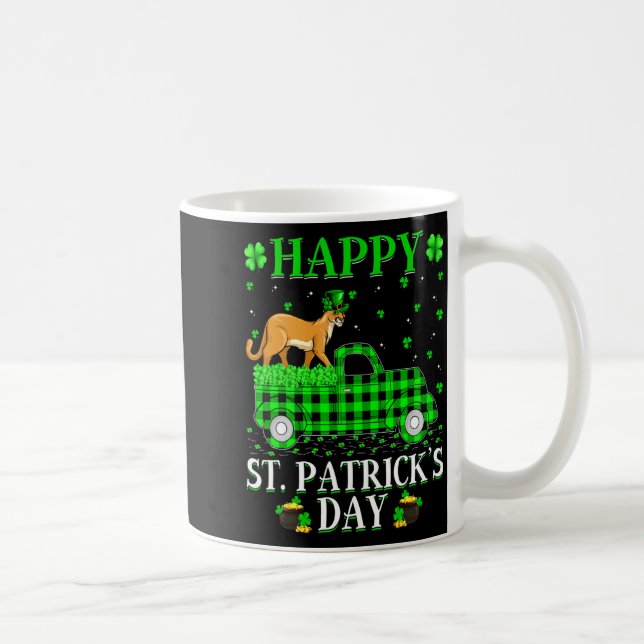 Mug Funny Buffalo Plaid Green Truck Cougar St Patrick  (Droite)