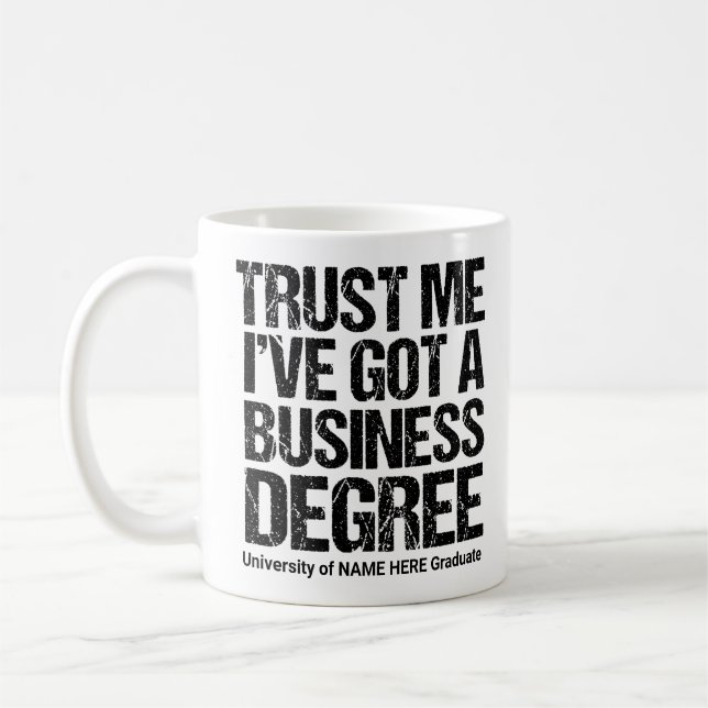 Mug Funny Business School Graduation Collège sur mesur (Gauche)