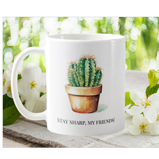 Mug Funny Cactus Stay Sharp Garden House Plantes Pot (Créateur téléchargé)
