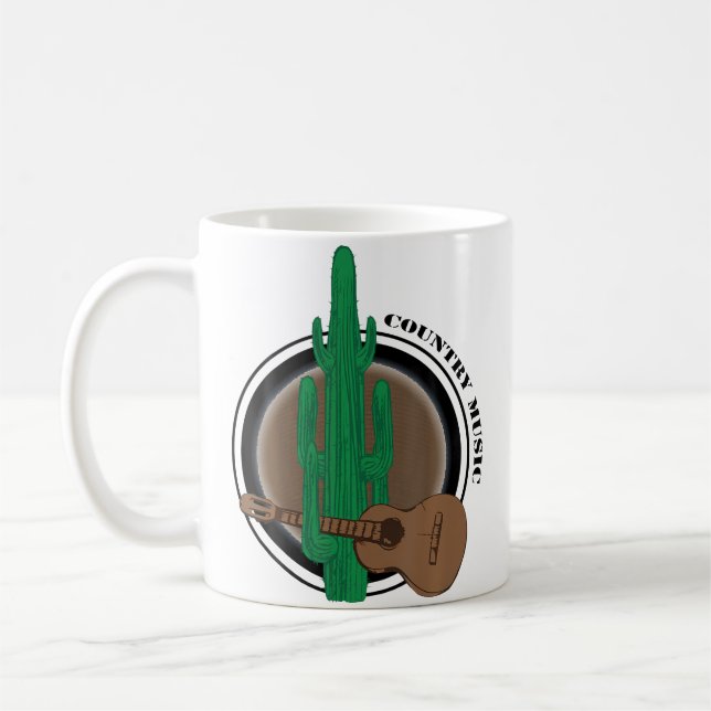 Mug Funny Cactus With Guitar Playing Country Music (Gauche)