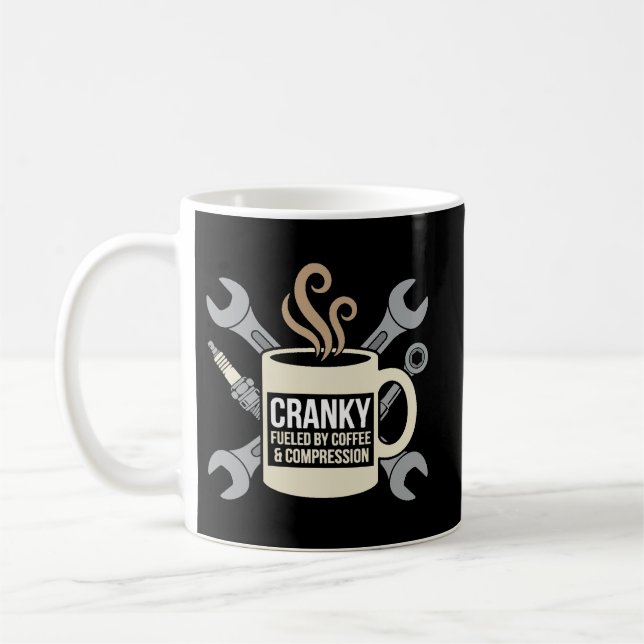 Mug Funny café Mechanic Cranky Engine Crankshaft (Gauche)