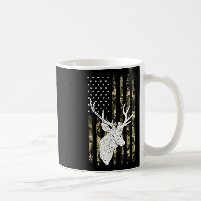 Mug Funny Camouflage Usa Drapeau blanc Buck Deer Hunt (Droite)