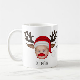 Mug Funny Caractère de Noël Visage Personnalisé Photo