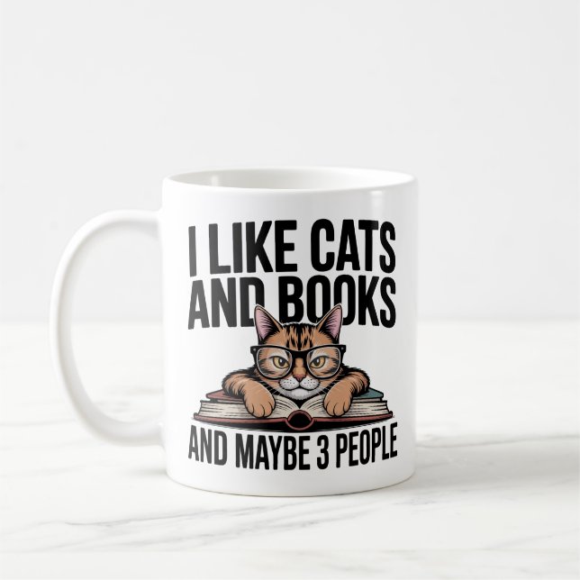 Mug Funny Cat Antisocial Kitty Introvert Book Lover (Gauche)