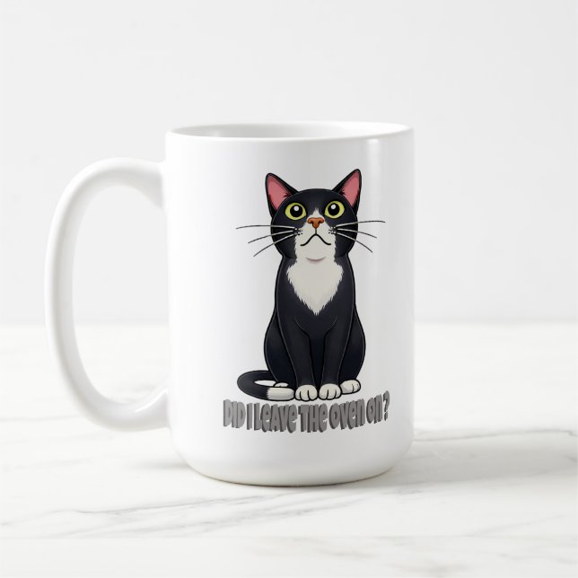 Mug Funny Cat Anxiety – Did I Leave the Oven On (Gauche)