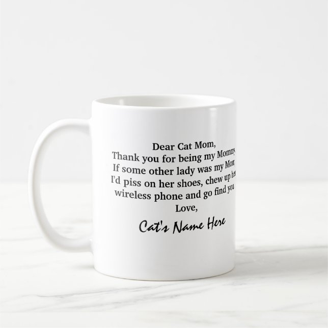 Mug Funny Cat cadeau de maman de chat (Gauche)