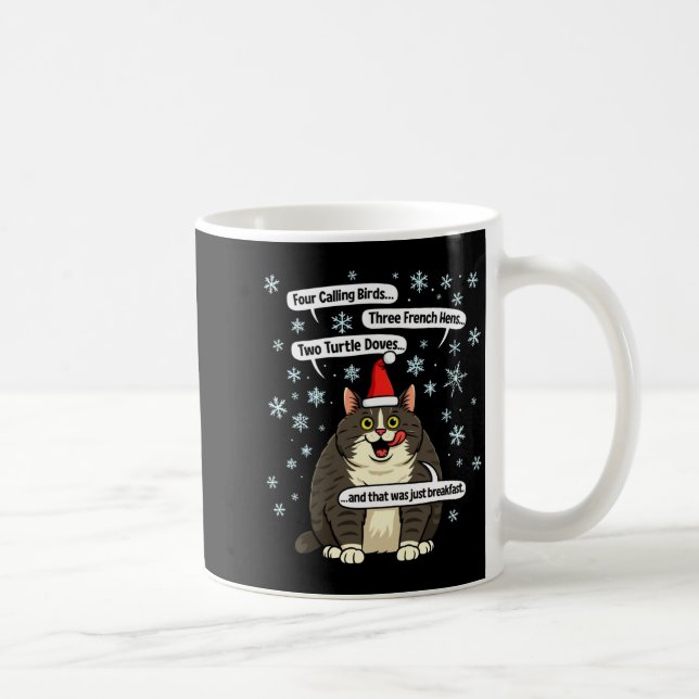 Mug Funny Cat Christmas Carol Meme Merch Santa Hat Kit (Droite)
