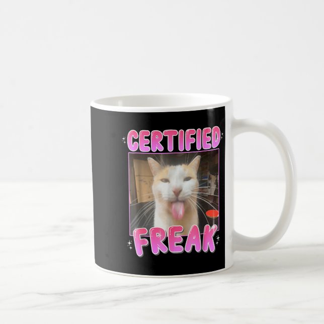 Mug Funny Cat Lover Certified Freak Eat Cement Cursed  (Droite)
