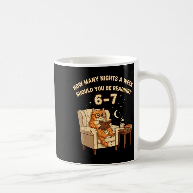 Mug Funny Cat Reading 6-7 Meme Englieacher Book Lover  (Droite)