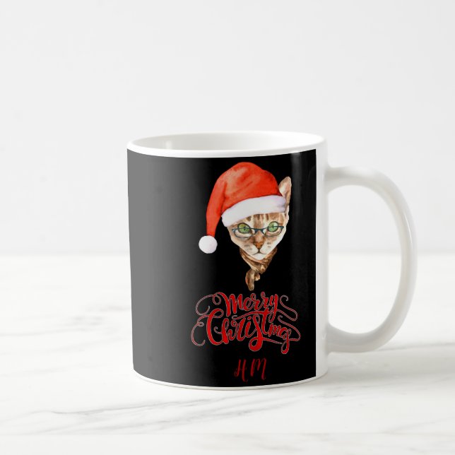 Mug Funny Cat Santa Winter Merry Christmas T Shirt  (Droite)