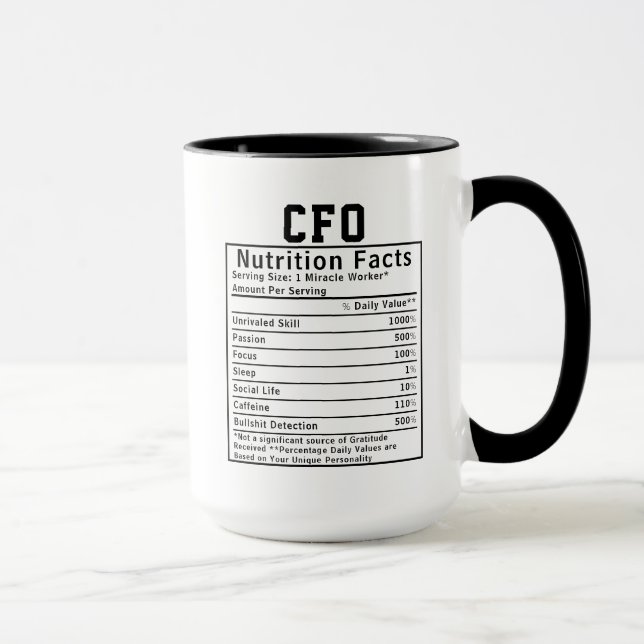 Mug Funny CFO Nutrition Facts Gift For Chief Financial (Droite)
