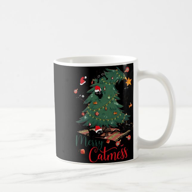 Mug Funny Chat Noël Arbre Joyeux Amoureux des chats de (Droite)