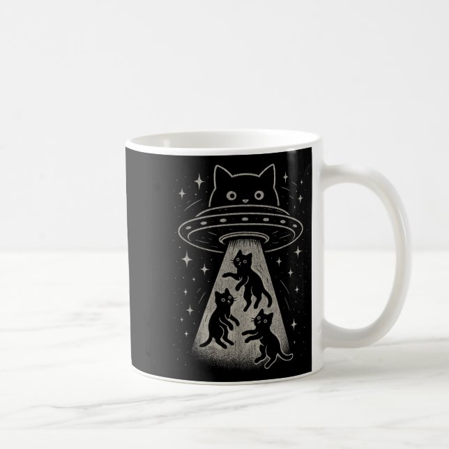 Mug Funny Chat Ufo Cute Kitty Espace Alien Aes (Droite)