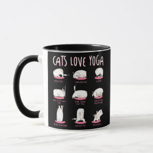 Mug Funny Chats aiment différentes positions Yoga Yoga