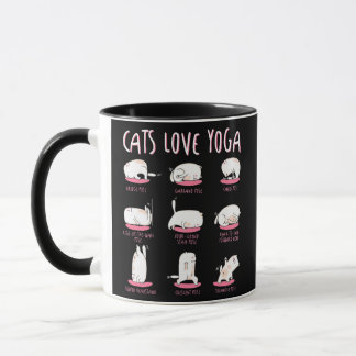 Mug Funny Chats aiment différentes positions Yoga Yoga