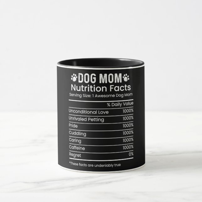 Mug Funny Chien Maman Valeur nutritive (Centre)