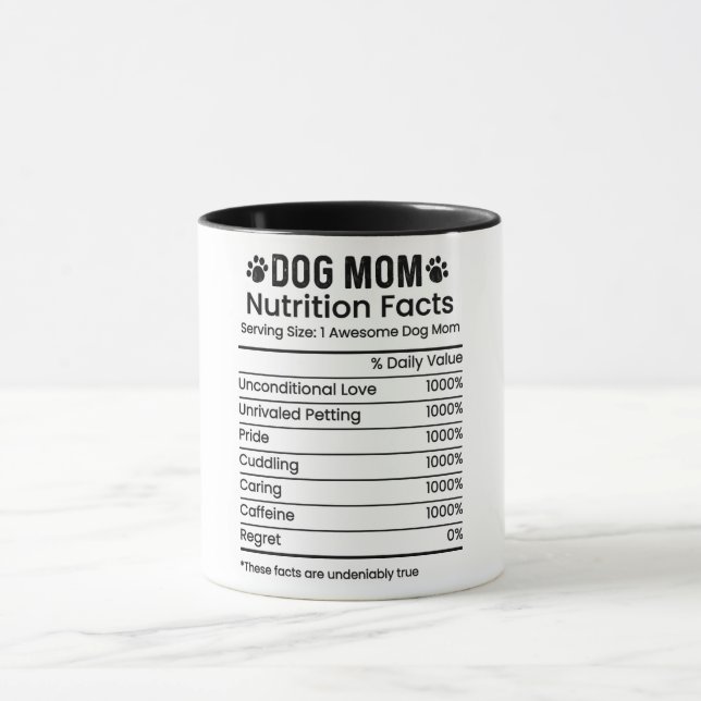 Mug Funny Chien Maman Valeur nutritive (Centre)