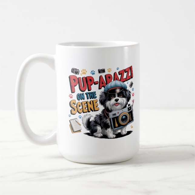 Mug Funny Chien Photographe Design (Gauche)