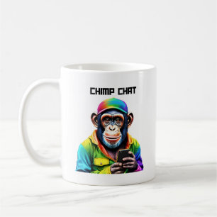Mug Funny-Chimp Conversation-Chimpanzé avec téléphone-