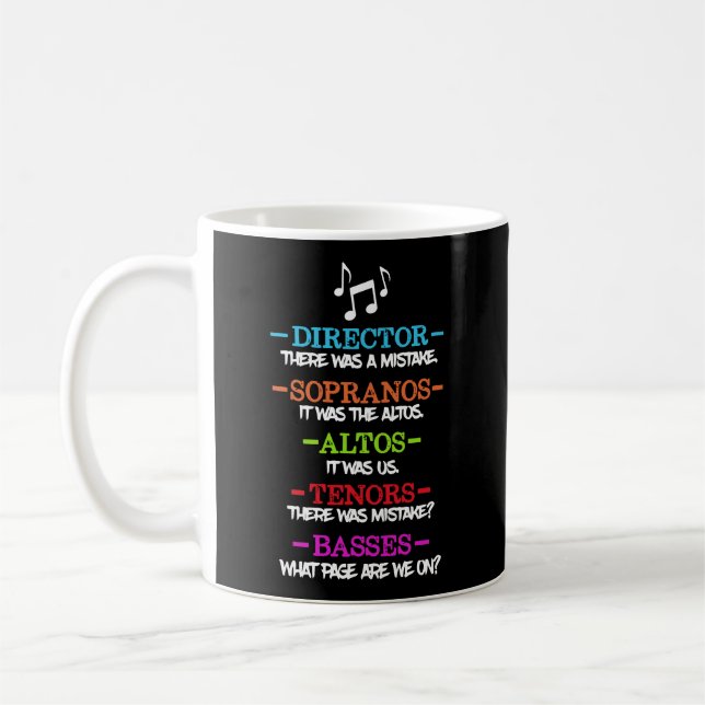 Mug Funny Choir Directeur Soprano Alto Tenor Salon de  (Gauche)