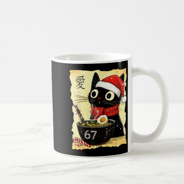 Mug Funny Christmas 67 Six Seven Cat Ramen Japanese Ka (Droite)