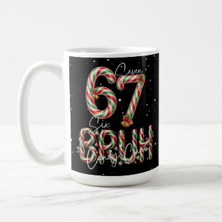 Mug Funny Christmas Candy Cane 6-7 Six Seven Bruh