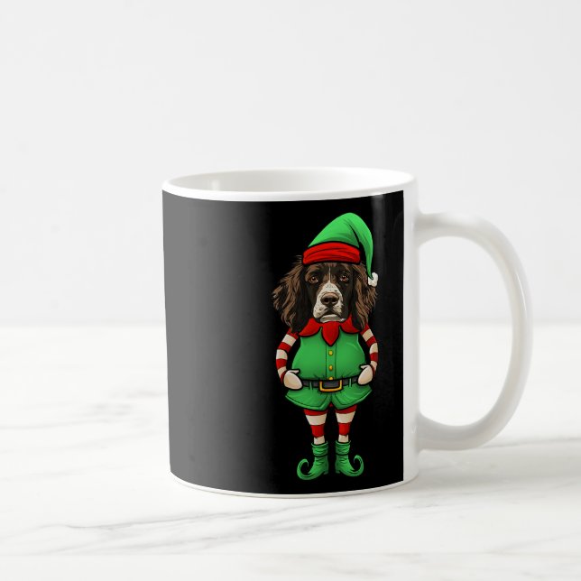 Mug Funny Christmas Elf English Springer Spaniel Dog  (Droite)