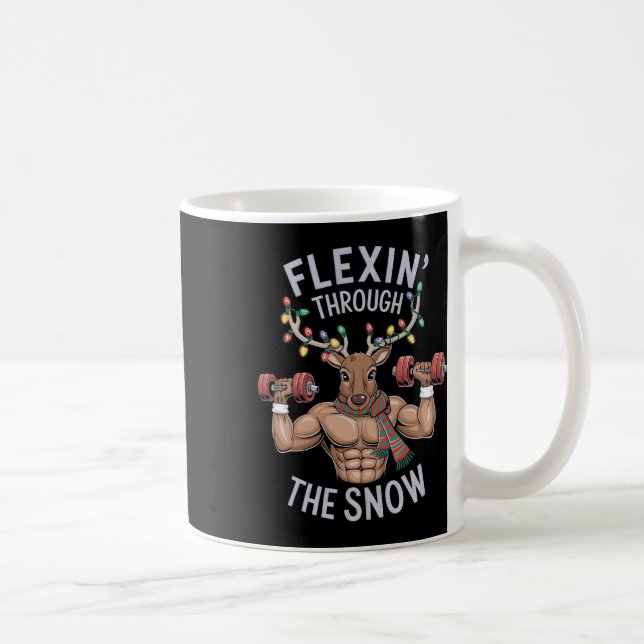 Mug Funny Christmas Gym Workout Reindeer Flexin  (Droite)